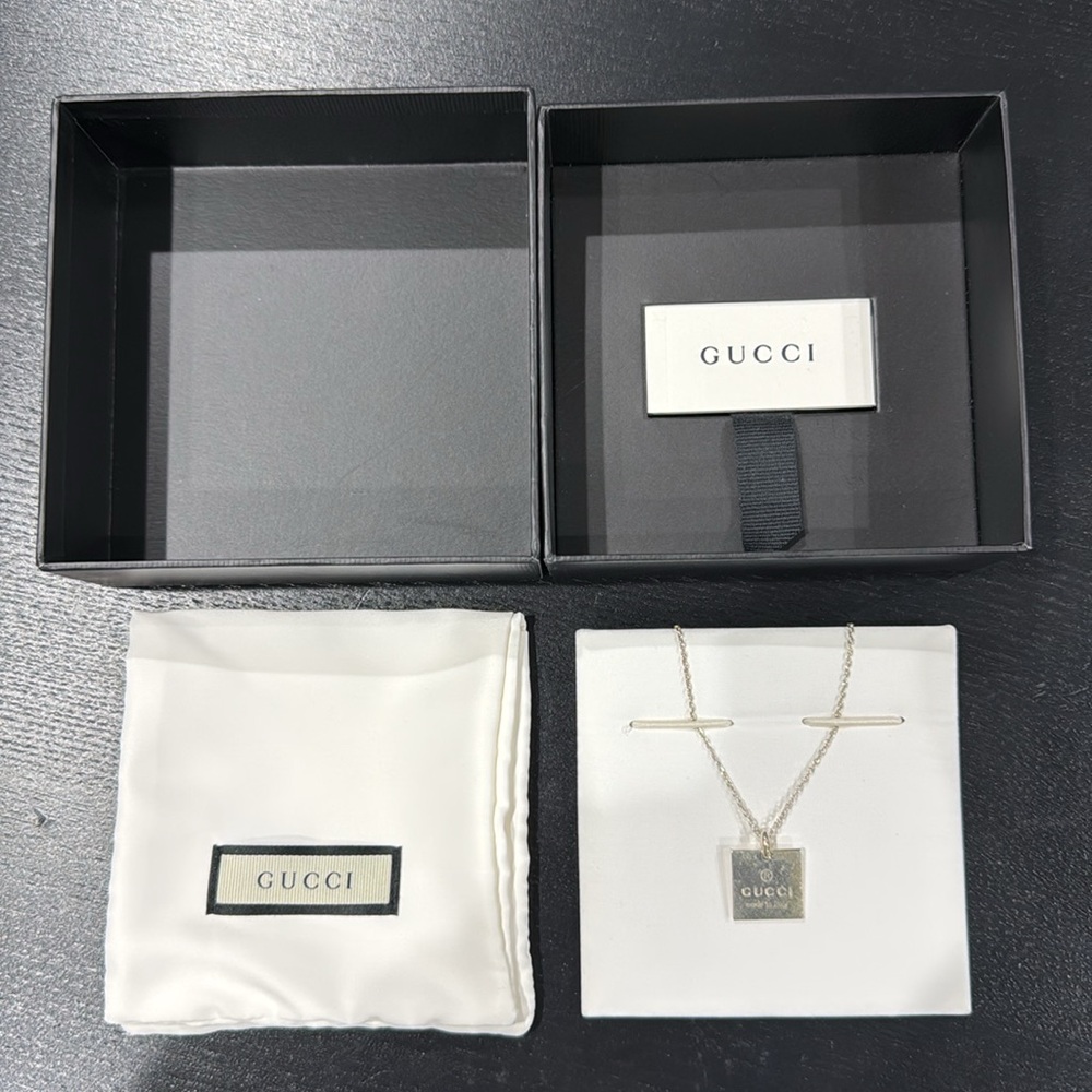 Gucci Silver Square Necklace